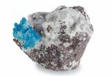 Vibrant Blue Cavansite Crystals on Sparkling Stilbite - India #357240-1